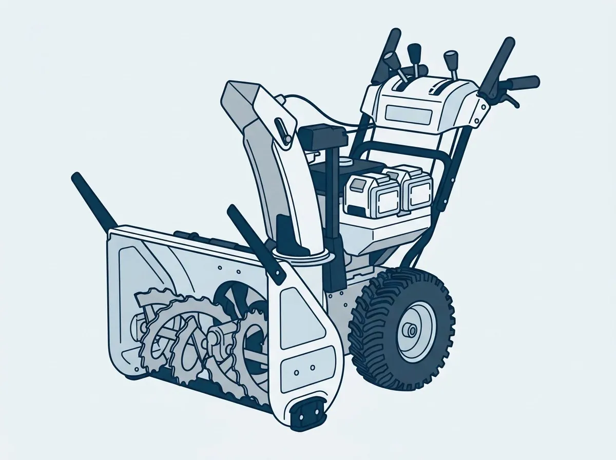 Illustration of a two-stage snow blower